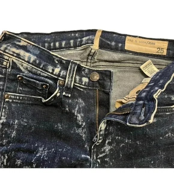 rag & bone Women's Skinny Jeans - Dark Blue - Picture 4 of 8